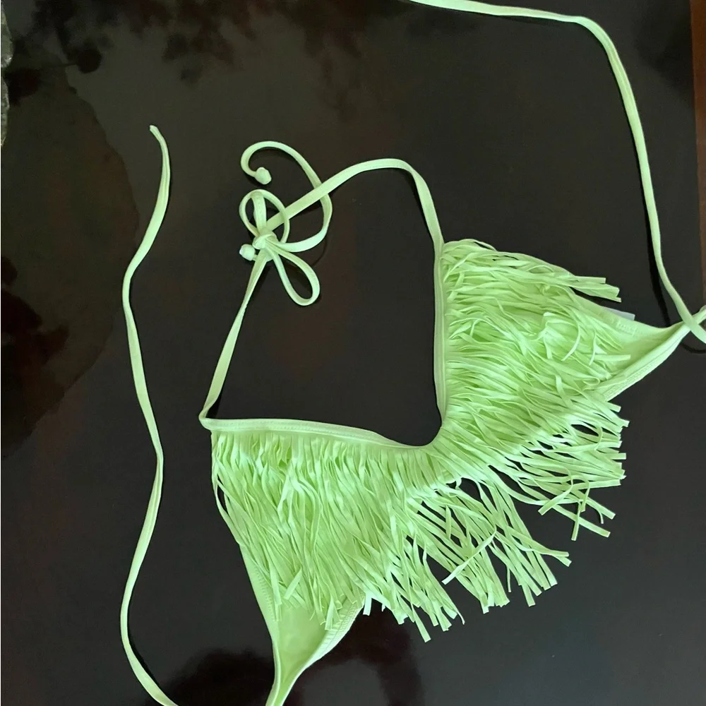 L⭐️Space triangle Fringe Bikini Top - Picture 1 of 6